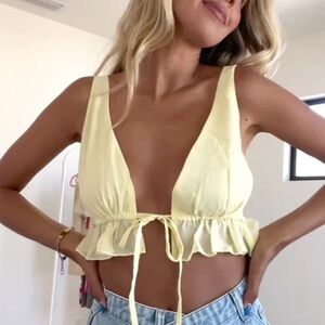 Yellow tie top worn once